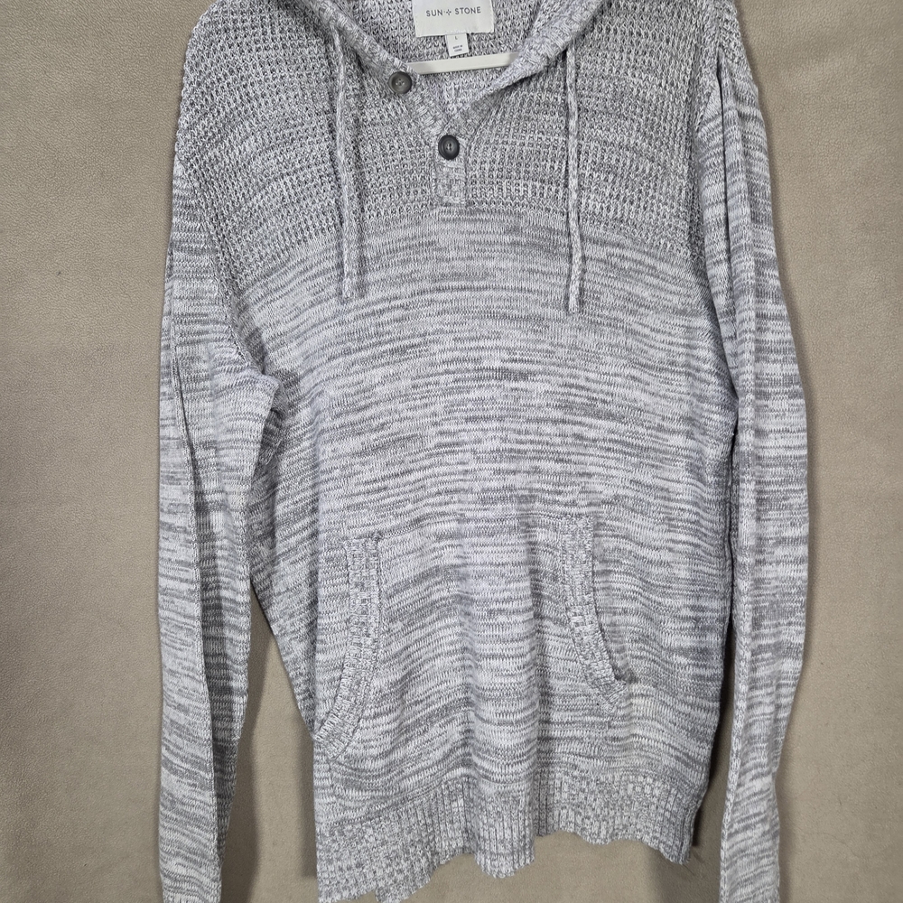 Sun + Stone Light Gray‎ Knit Hoodie